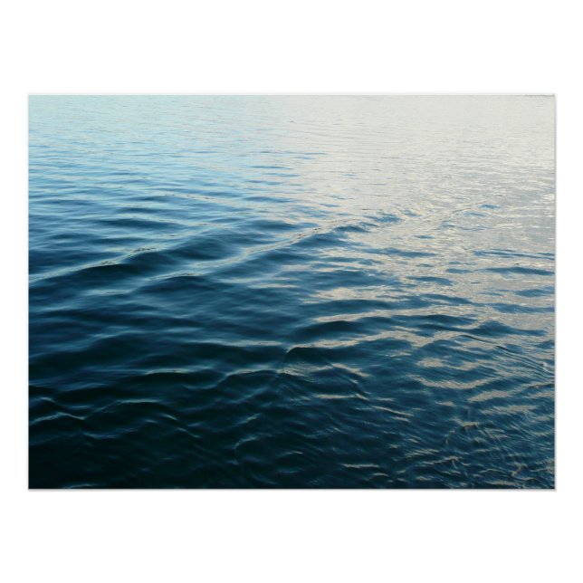 Shades of Blue Water Abstract Nature Photography Poster (Front)