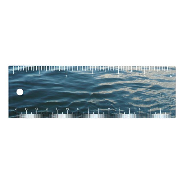 Shades of Blue Water Abstract Nature Photography Ruler (Front)