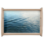 Shades of Blue Water Abstract Nature Photography Serving Tray