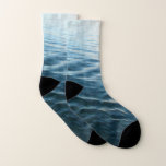 Shades of Blue Water Abstract Nature Photography Socks