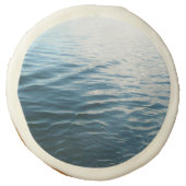 Shades of Blue Water Abstract Nature Photography Sugar Cookie (Front)
