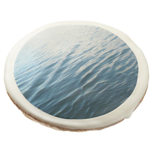 Shades of Blue Water Abstract Nature Photography Sugar Cookie (Angled)