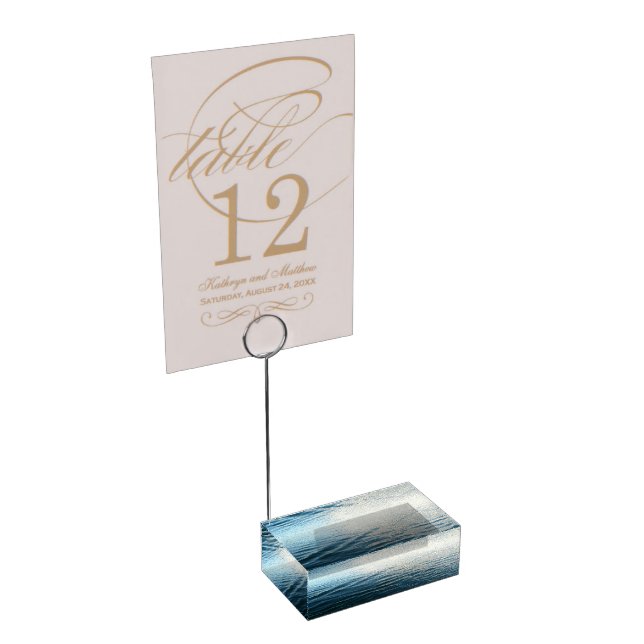 Shades of Blue Water Abstract Nature Photography Table Card Holder (Corner)