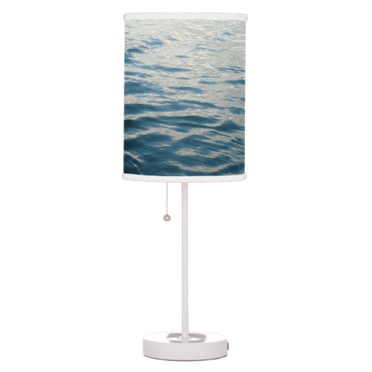 Shades of Blue Water Abstract Nature Photography Table Lamp (Right)