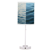 Shades of Blue Water Abstract Nature Photography Table Lamp (Back)