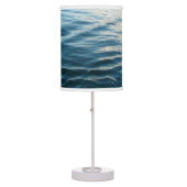 Shades of Blue Water Abstract Nature Photography Table Lamp (Front)