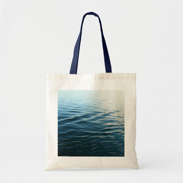 Shades of Blue Water Abstract Nature Photography Tote Bag (Front)
