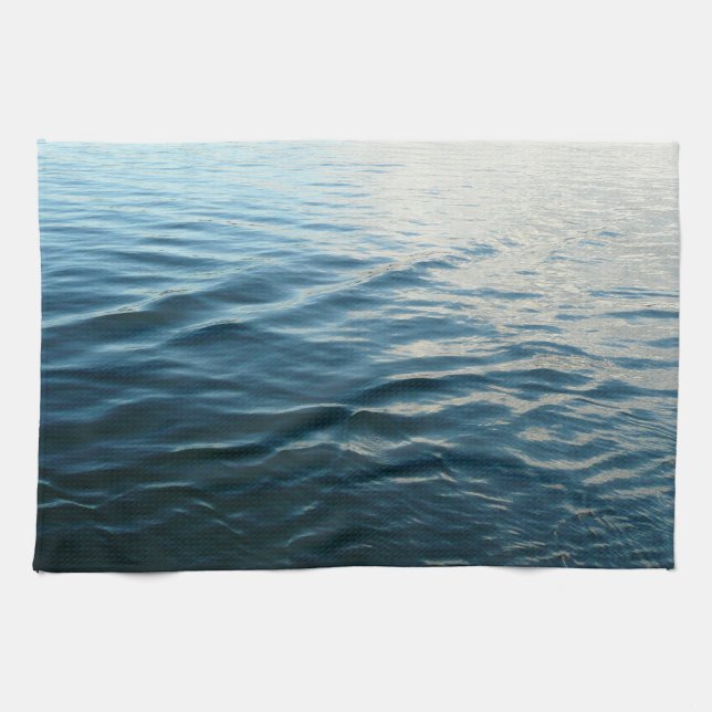 Shades of Blue Water Abstract Nature Photography Towel (Horizontal)