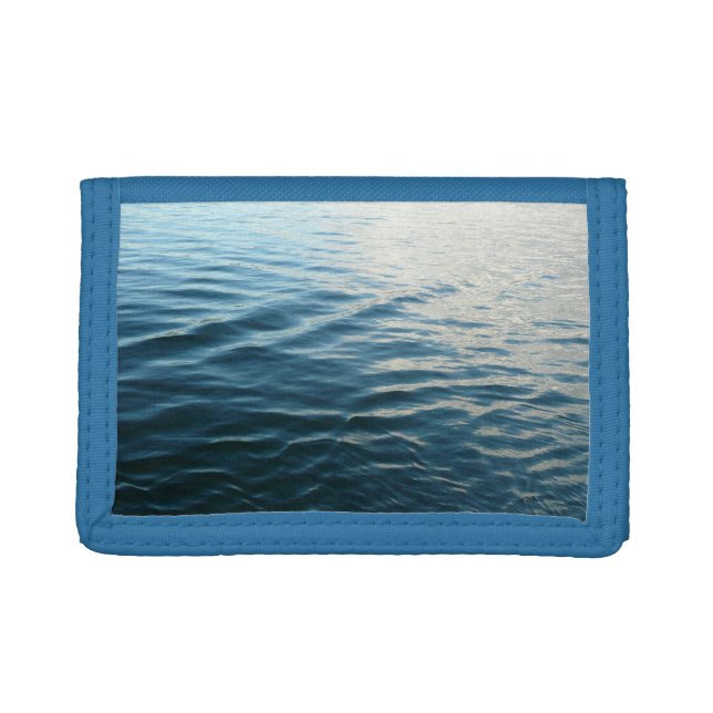 Shades of Blue Water Abstract Nature Photography Tri-fold Wallet (Front)