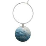 Shades of Blue Water Abstract Nature Photography Wine Glass Charm