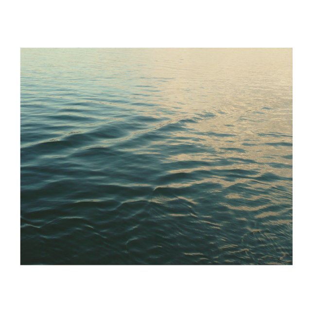 Shades of Blue Water Abstract Nature Photography Wood Wall Art (Front)