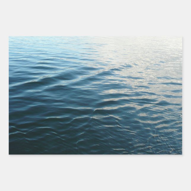 Shades of Blue Water Abstract Nature Photography Wrapping Paper Sheets (Front)