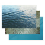 Shades of Blue Water Abstract Nature Photography Wrapping Paper Sheets