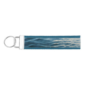 Shades of Blue Water Abstract Nature Photography Wrist Keychain