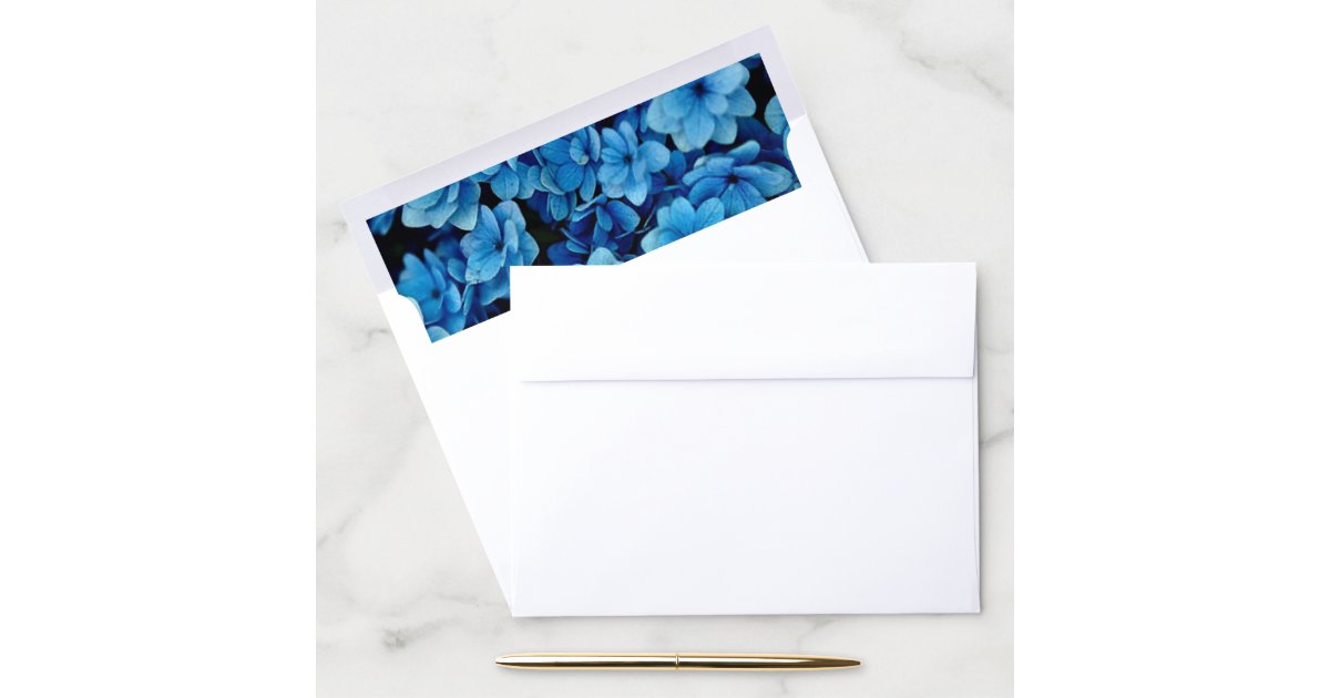 Shades of Blue Watercolor Hydrangeas Envelope Liner | Zazzle