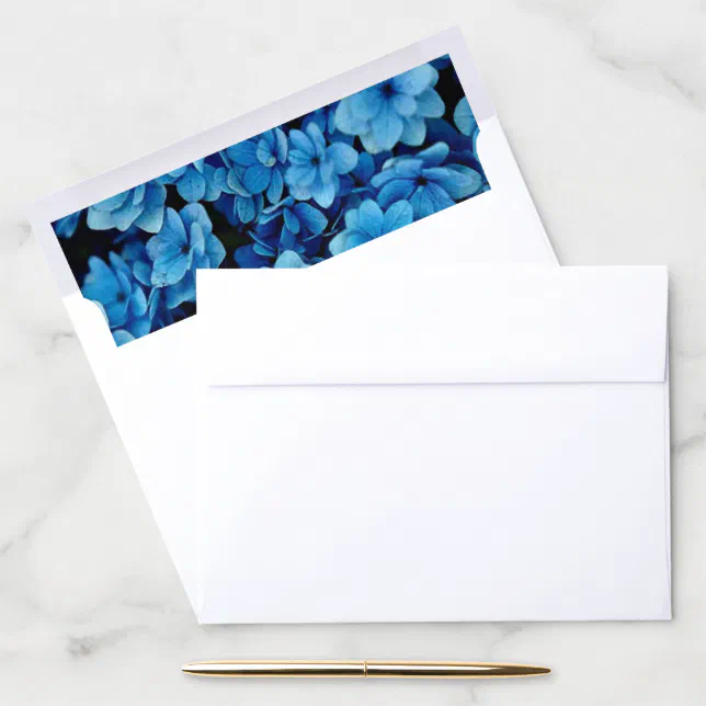 Shades of Blue Watercolor Hydrangeas Envelope Liner | Zazzle