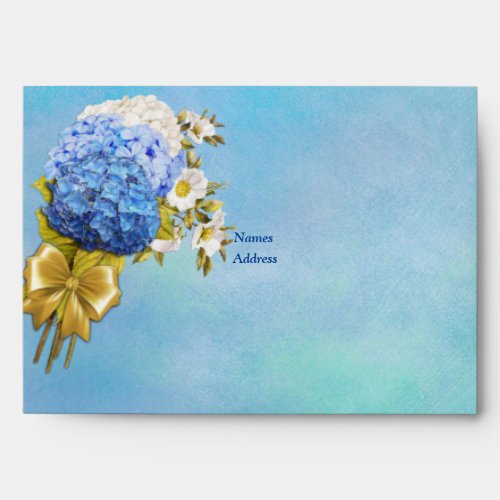 Shades of Blue Watercolor Hydrangeas Envelopes