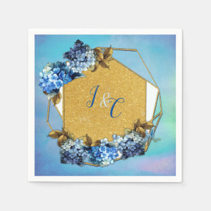 Shades of Blue Watercolor Hydrangeas Napkins