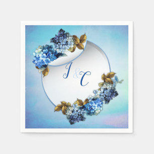Shades of Blue Watercolor Hydrangeas Napkins