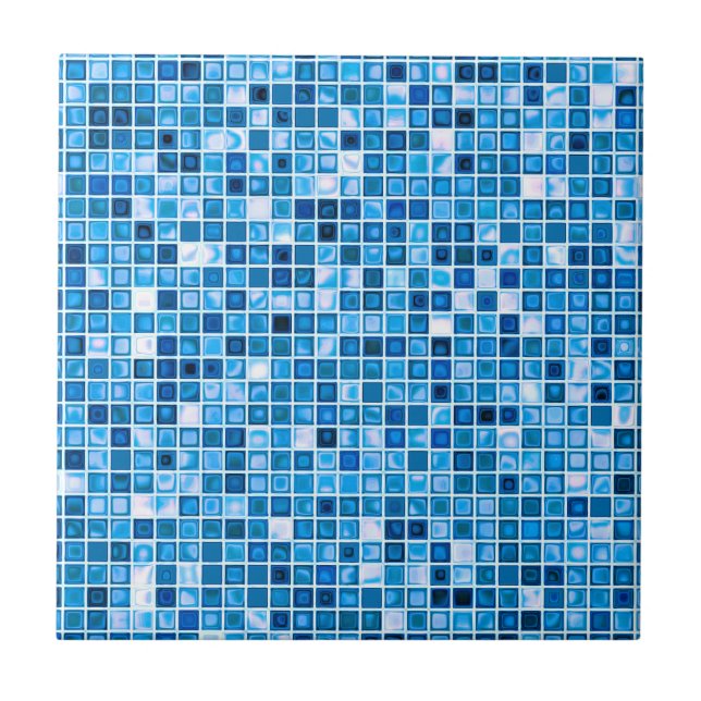 Shades Of Blue 'Watery' Mosaic Tiles Pattern (Front)
