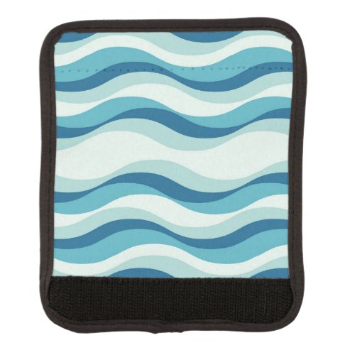 Shades of Blue Waves Pattern Luggage Handle Wrap