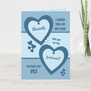 Shades of blue Wedding Bridesmaid Invitation
