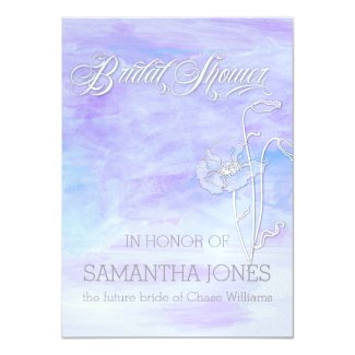 SHADES OF BLUES WATERCOLOR BRIDAL SHOWER INVITATION