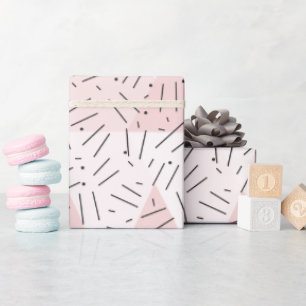 Shades of Blush Pink Abstract Triangle Wrapping Paper