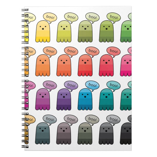 Shades of Boo Ghost Halloween Notebook (Front)