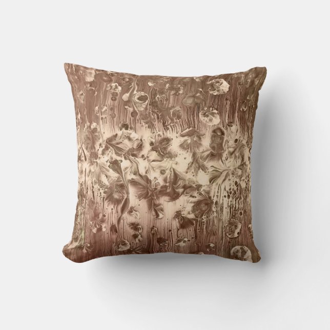 Shades of Brown and Cream Throw Pillow (Front)
