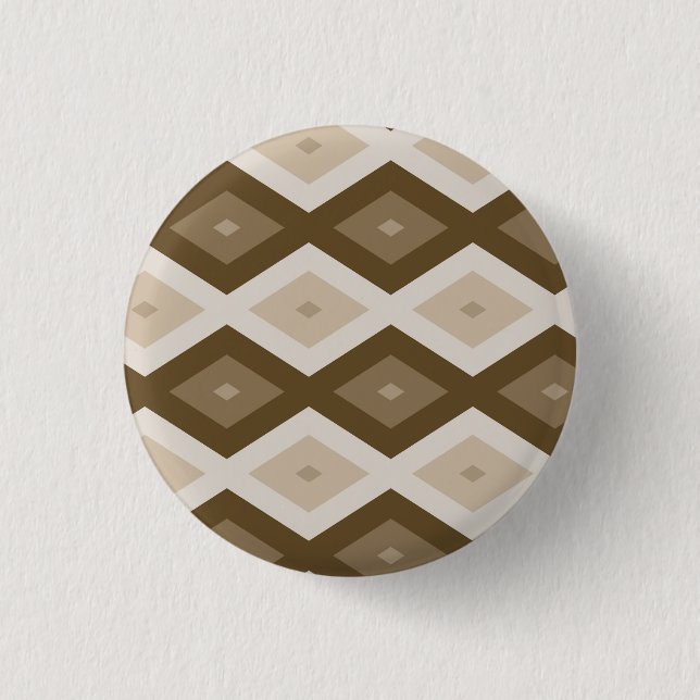 Shades of brown diamond pattern button (Front)