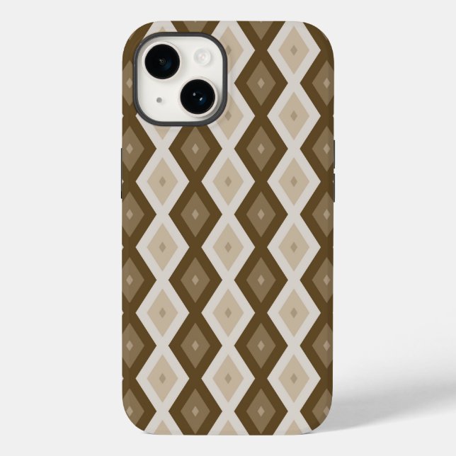 Shades of brown diamond pattern Case-Mate iPhone case (Back)