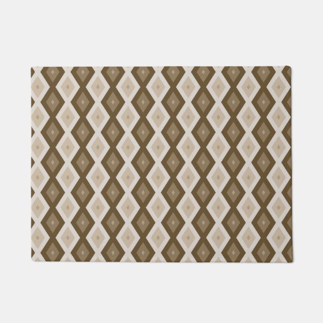 Shades of brown diamond pattern doormat (Front)
