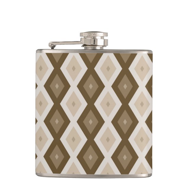 Shades of brown diamond pattern flask (Front)