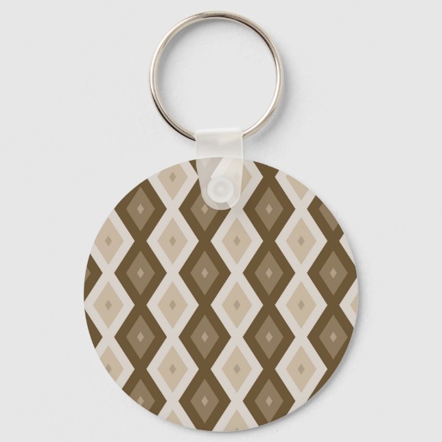 Shades of brown diamond pattern keychain (Front)