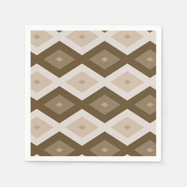 Shades of brown diamond pattern napkins (Front)