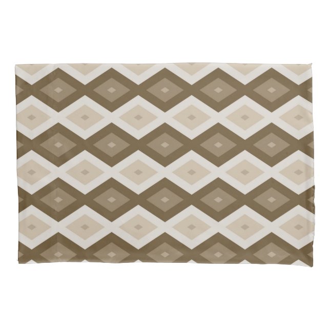 Shades of brown diamond pattern pillow case (Front)