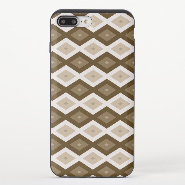 Shades of brown diamond pattern uncommon iPhone case (Back)
