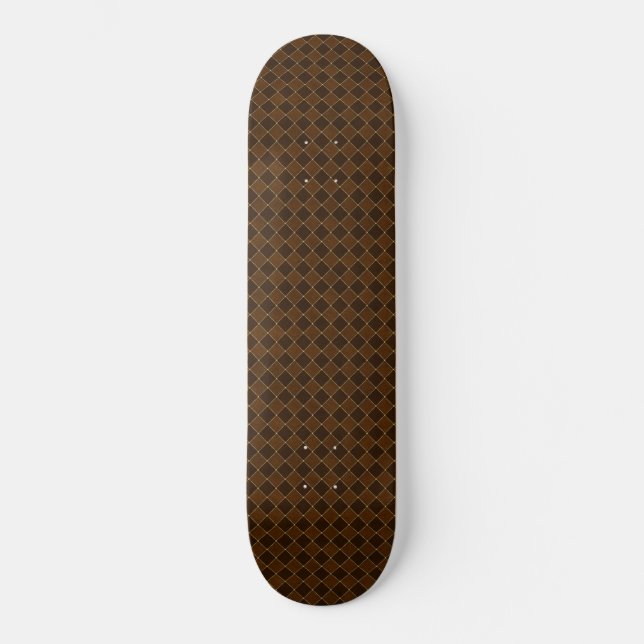 Shades of Brown Diamond  Skateboard (Front)