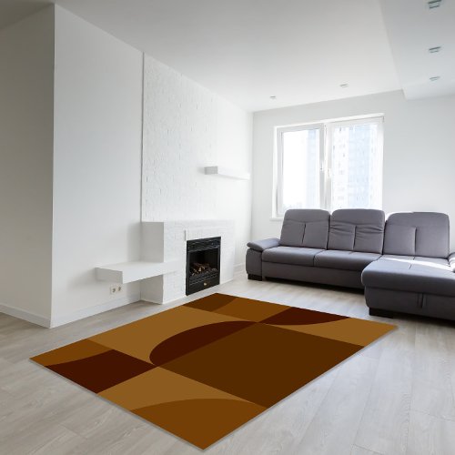 Shades of Brown Geometric Shapes Design Rug