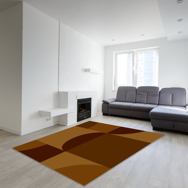 Shades of Brown Geometric Shapes Design Rug (Creator Uploaded)
