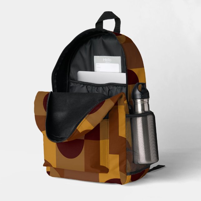 Designer Style Medium Backpack + Matching Wallet Set Tan Brown Geometric Print No Label | Bags | Olive Green Leather Backpack | Poshmark main image 2