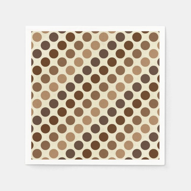 Shades Of Brown Polka Dots by Shirley Taylor Paper Napkins (Front)
