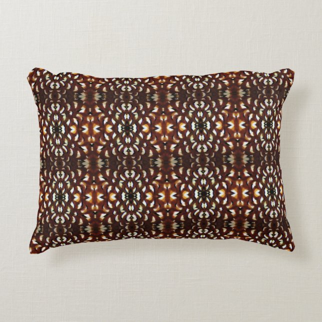 Shades of Brown - Reeve's Pheasant Feather design Accent Pillow (Front)