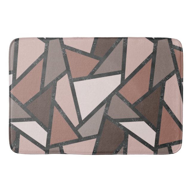 Shades of brown stained glass pattern bath mat (Front)