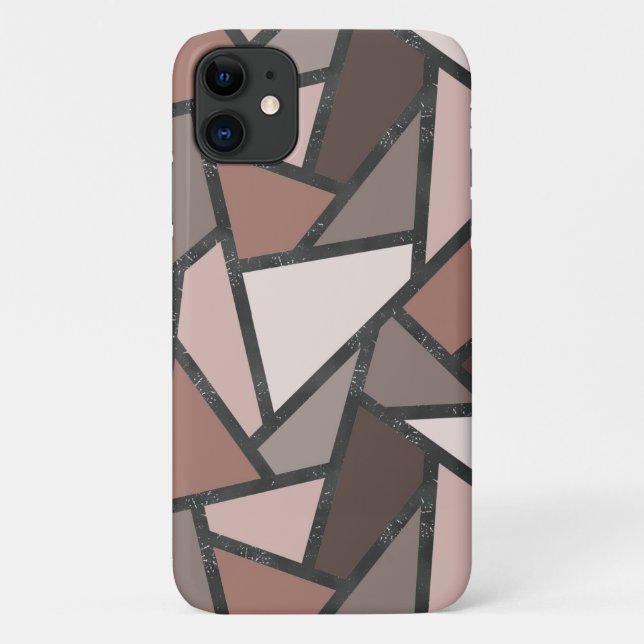 Shades of brown stained glass pattern Case-Mate iPhone case (Back)