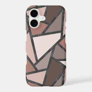 Shades of brown stained glass pattern iPhone 17 case