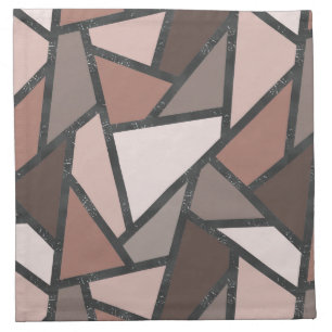 Shades of brown stained glass pattern cloth napkin