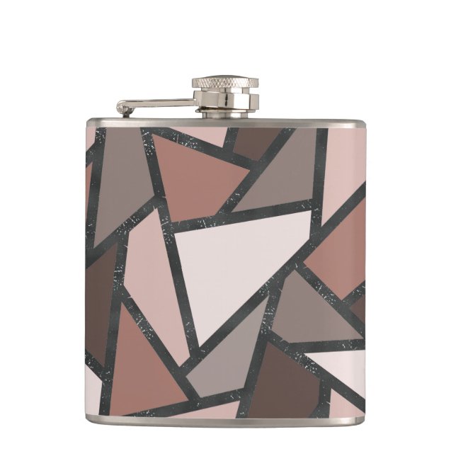 Shades of brown stained glass pattern flask (Front)