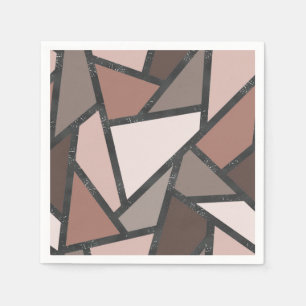 Shades of brown stained glass pattern napkins